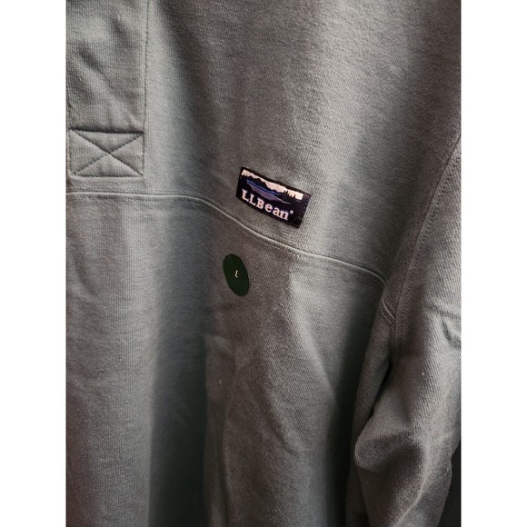 Men's L.L. Bean Traditional Fit Henley Shirt Size L Regular Teal Blue - Picture 2 of 5